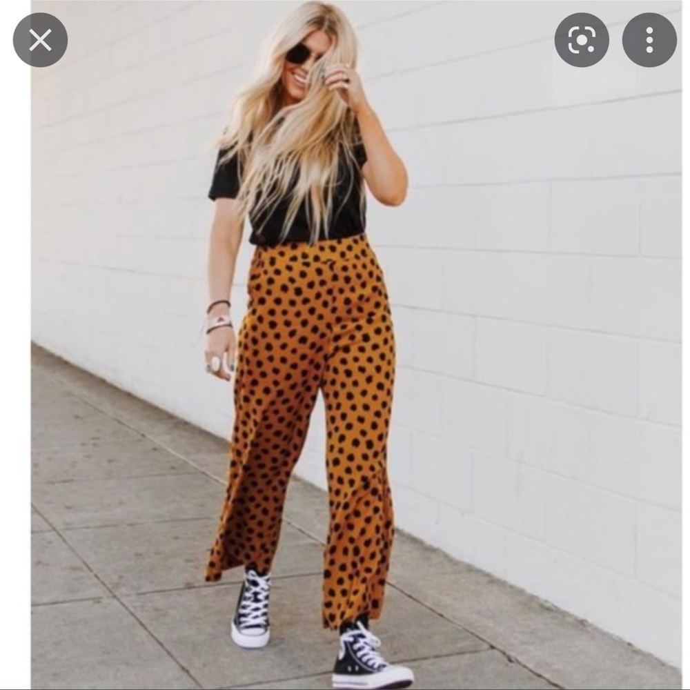 EUC Madewell Huston Pull On Wide Leg Painted dots